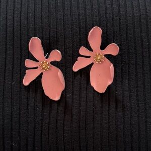 Anthropologie Pink Blossom Earrings